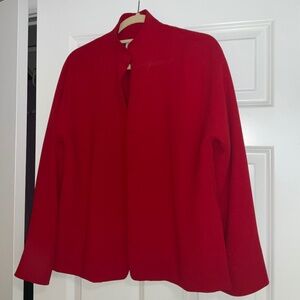 Blanc de Chine Red Mandarin Collar Jacket – Size 8
